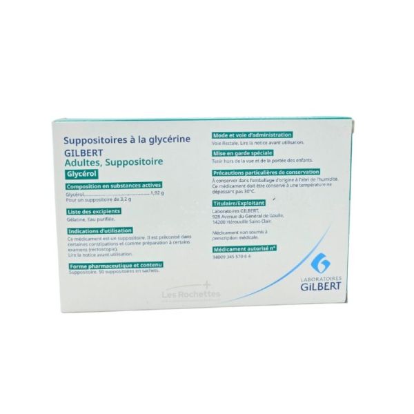 Gilbert Suppositoires à la glycérine Adulte - 50 suppositoires