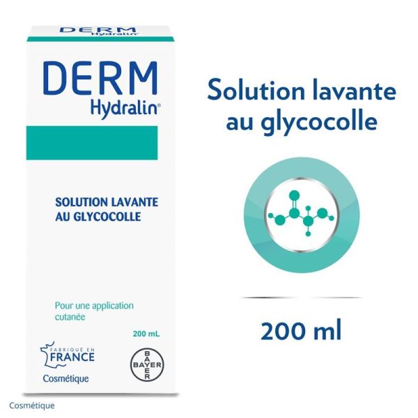 Derm Hydralin Solution Lavante au Glycocolle - 200ml