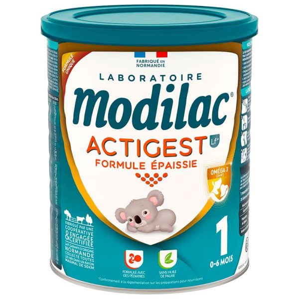 Modilac Actigest Lait Infantil en Poudre - Formule Épaissie - N°1 - 0 à 6 Mois - 800g