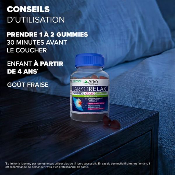 Arkopharma Arkorelax Sommeil Doux Gummies 30 Gommes – Endormissement et détente