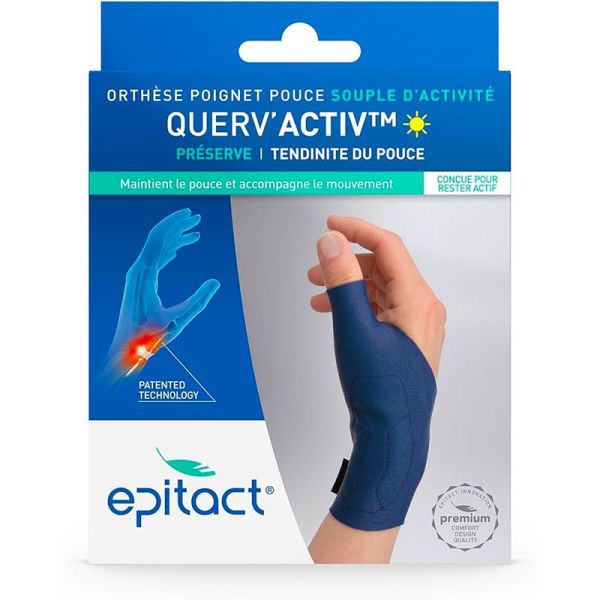 Epitact Querv'Activ Orthèse Poignet Pouce Souple d'Activité - Droit - Taille : L - 1 unité