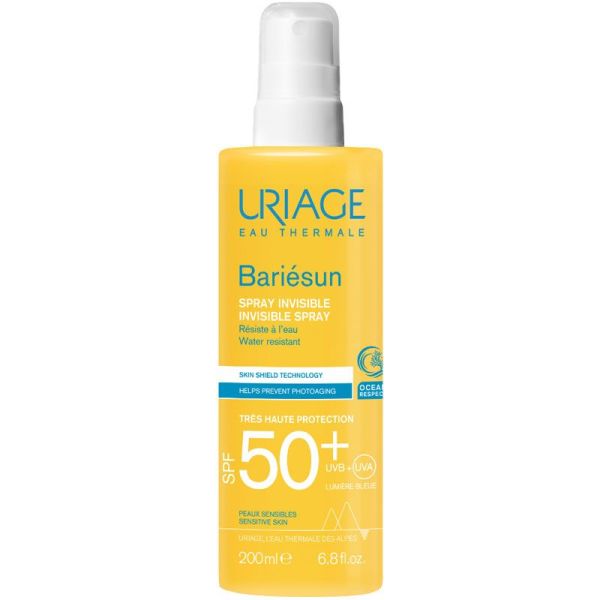 Uriage Bariésun Spray Solaire Invisible SPF 50+ 200ml - Très haute protection, résiste à l'eau et à la transpiration