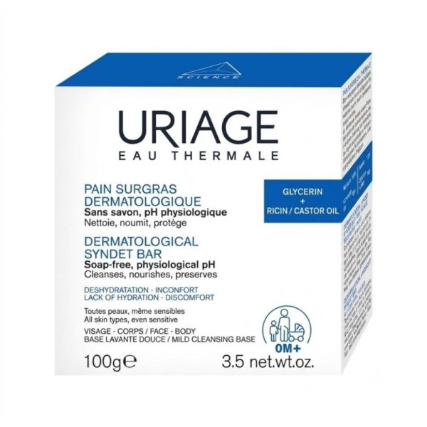 Uriage Pain Surgras Dermatologique 100g - Nettoie et nourrit sans dessécher la peau