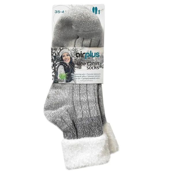 AirPlus Aloe Cabin Chaussettes Hydratantes Femme Cocooning Gris - Pointure 35-41