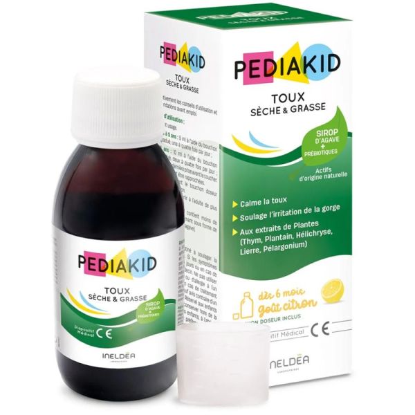 Pédiakid Sirop Toux Sèche & Grasse 125 ml – Calmer la toux et soulager la gorge