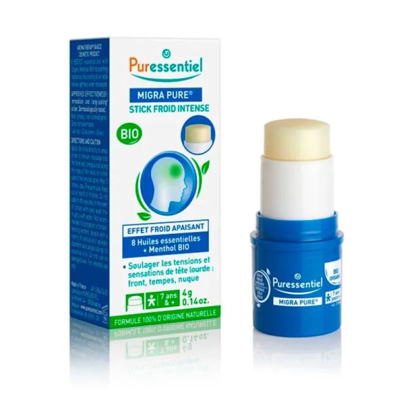 Puressentiel Migrapure  Stick Froid Intense - Soulage les Maux de Tête - 4g