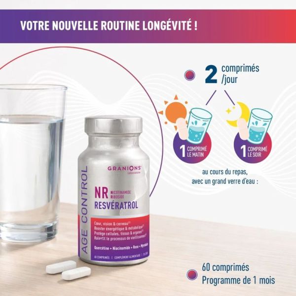 Granions Age Control au Resvératrol 60 gélules – Longévité et énergie cellulaire