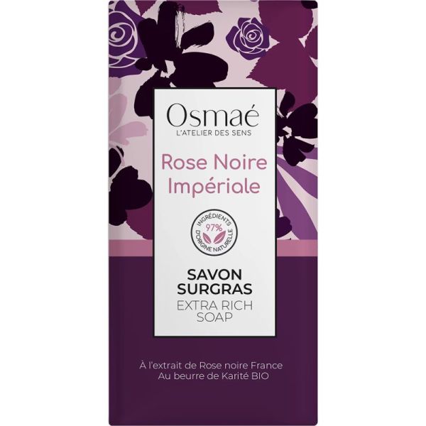 Osmaé Savon Surgras Rose Noire Impériale 100g – Nettoyant et parfum rose noire
