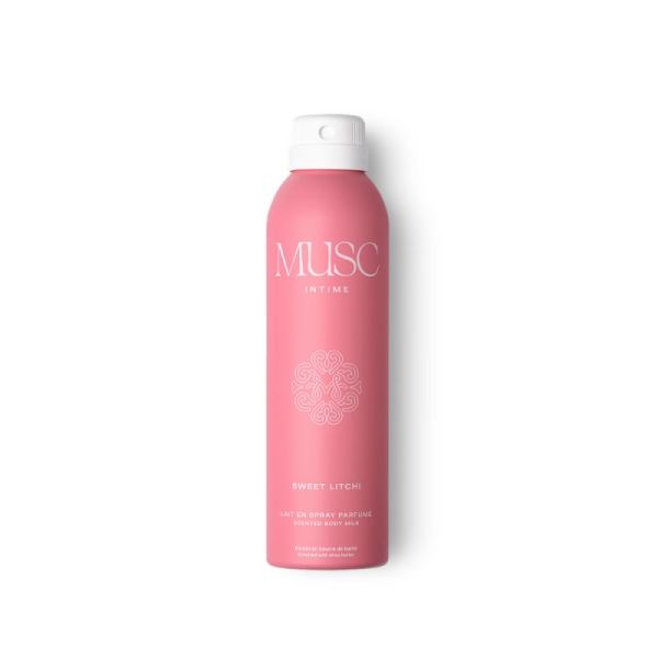 Musc Intime Sweet Litchi Lait en Spray Parfumé 200 ml - Lait corporel hydratant au beurre de karité