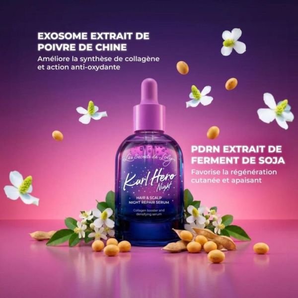 Les Secrets de Loly Kurl Hero Night 50 ml - Sérum de nuit densifiant et booster de collagène