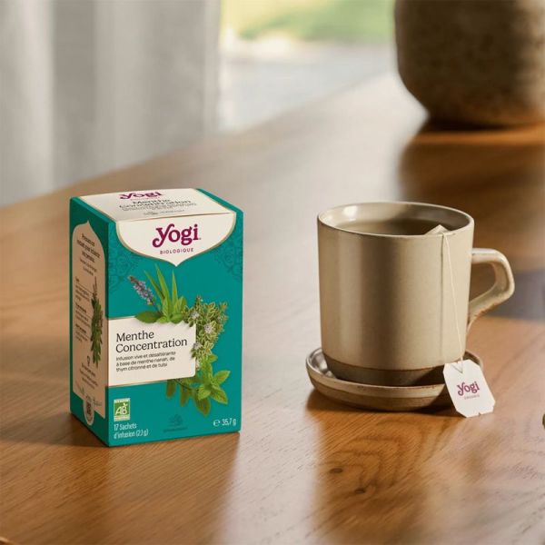 Yogi Tea Menthe Concentration 17 sachets – Infusion rafraîchissante