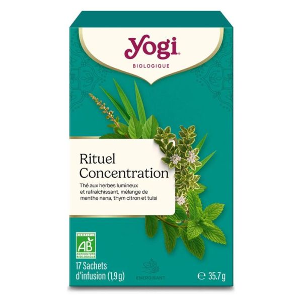 Yogi Tea Menthe Concentration 17 sachets – Infusion rafraîchissante