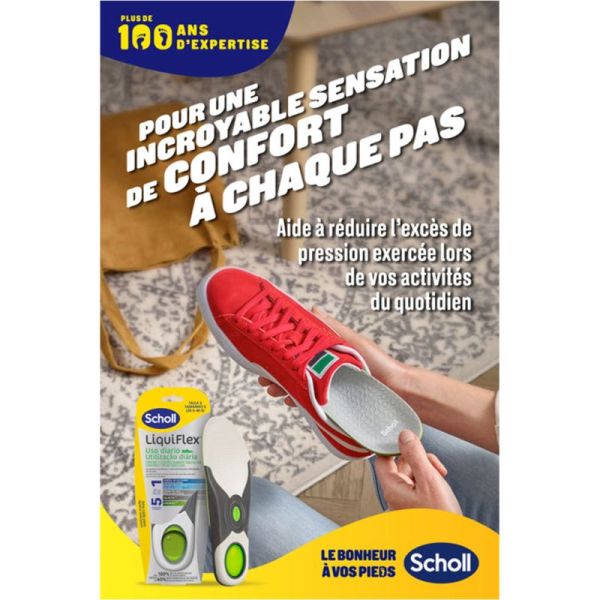 Scholl Semelles Liquiflex Soutien Quotidien Taille 41-46,5 1 Paire – Amorti haut de gamme