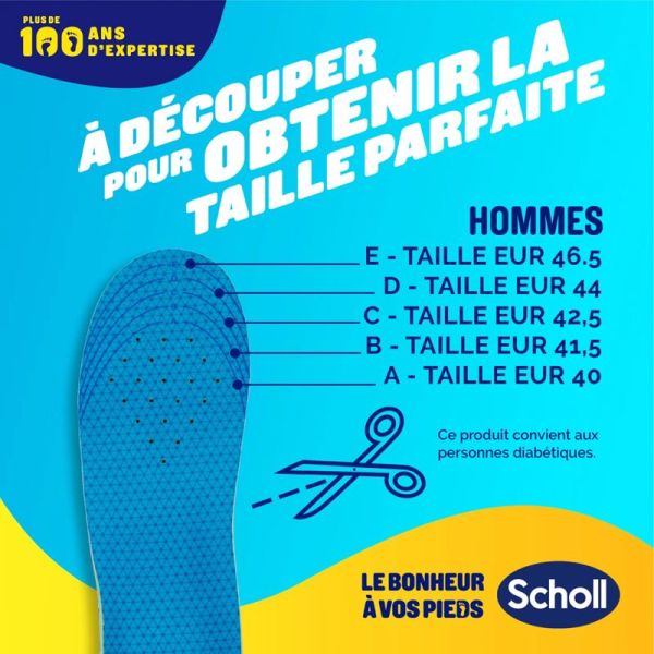 Scholl Semelles GelActiv Décontractées Taille 40-46,5 1 Paire – Confort pieds actifs