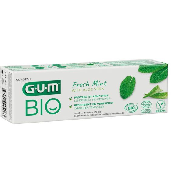 GUM Dentifrice Menthe Fraîche Aloe Vera Bio - 75 ml