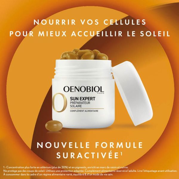 Oenobiol Sun Expert Préparateur solaire - 30 Capsules - Bronzage sublime et éclatant