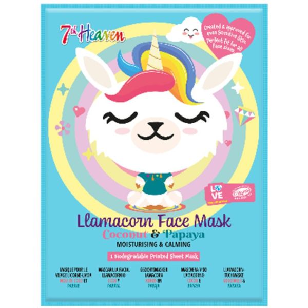 7th Heaven Masque Visage Llamacorn Noix de Coco et Papaye 1 Masque – Apaise et hydrate