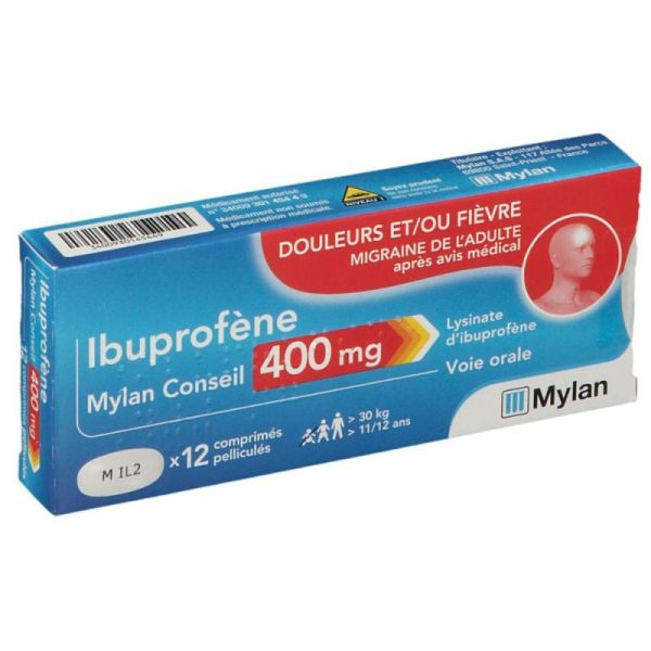 Mylan Ibuprofène 400 mg 12 comprimés