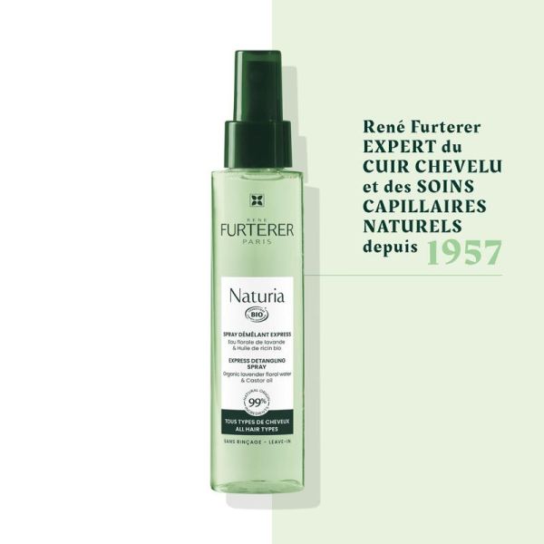 René Furterer Naturia Spray Démêlant Express Bio - 200 ml - Tous Types de Cheveux dès 3 Ans