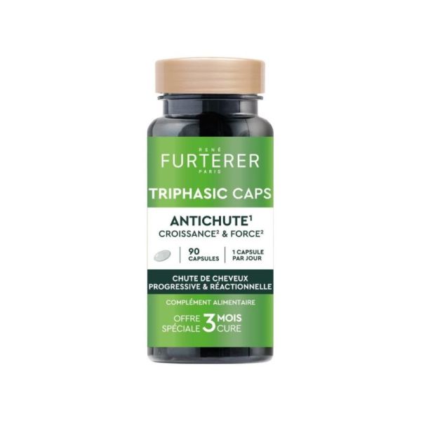 Furterer Triphasic Caps Antichute - 90 gélules - Complément alimentaire anti chute de cheveux