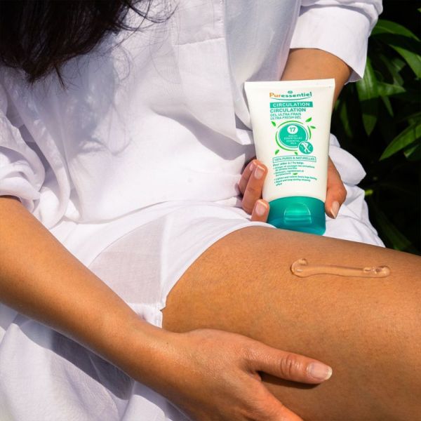 Puressentiel Circulation Gel Ultra Frais aux 17 Huiles Essentielles 125 ml – Soulage et allège les jambes lourdes