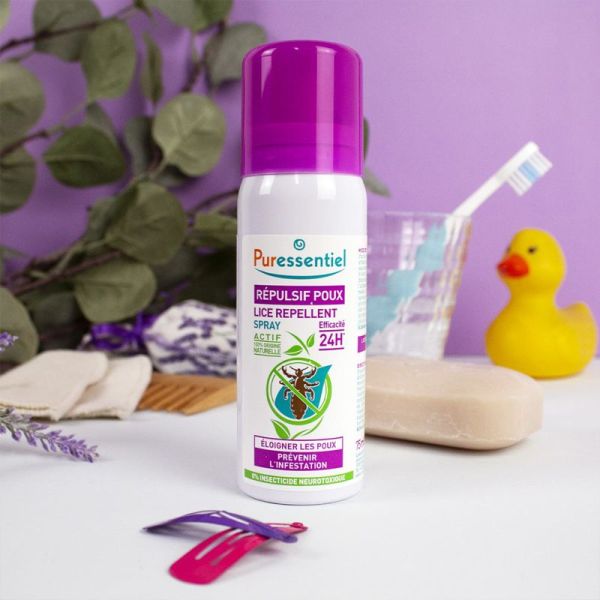 Puressentiel Spray Répulsif Poux 200 ml – Protection préventive naturelle 24h