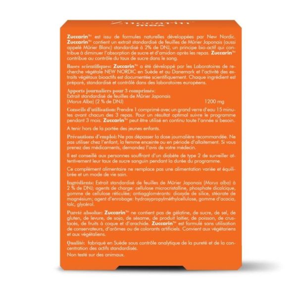 New Nord Zuccarin Mûrier Japonais 60 comprimés - Régulation du taux de sucre et contrôle du poids