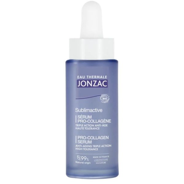 Jonzac Sublimactive Sérum Pro-Collagène 30 ml Bio - Triple action rides, éclat et fermeté