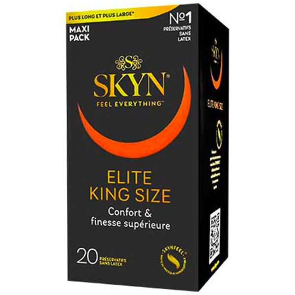 Manix Skyn Elite Préservatifs Sans Latex - King Size - Confort et Finesse Supérieure - 20 préservatifs