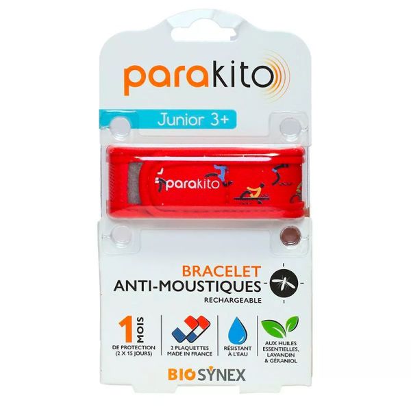 Parakito Bracelet Anti-Moustiques Junior - Motif Sport - Bracelet + 2 recharges