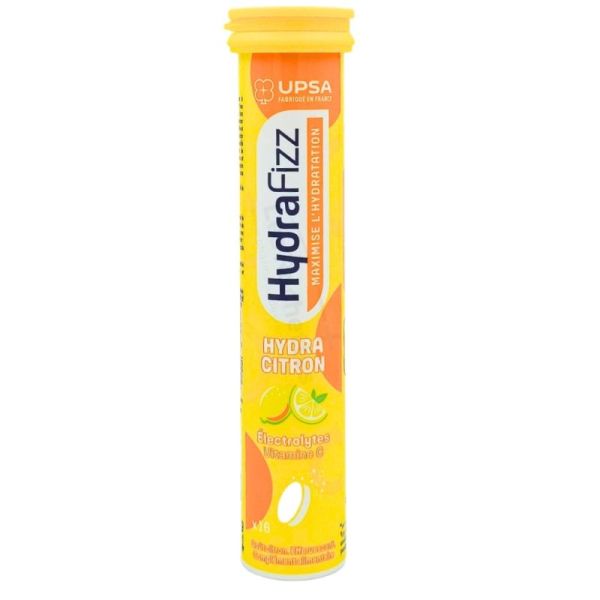 UPSA Hydrafizz Hydra Goût Citron 16 comprimés effervescents - Favorise l’hydratation et la vitalité