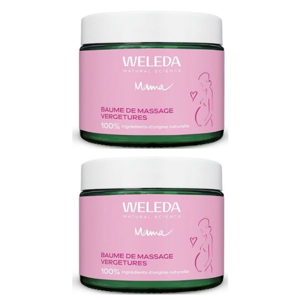 Weleda Baume de Massage Vergetures Lot de 2 x 150ml – Réparation et fermeté