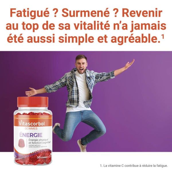 Vitascorbol Energie - 50 gommes - Vitalité physique et mentale au quotidien