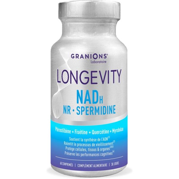 Granions Longevity NADH 60 Comprimes – Soutien cellulaire et performances cognitives