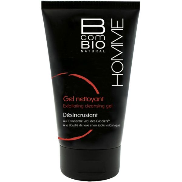 BcomBIO Homme Gel Nettoyant - 125 ml - Nettoie, exfolie et purifie la peau