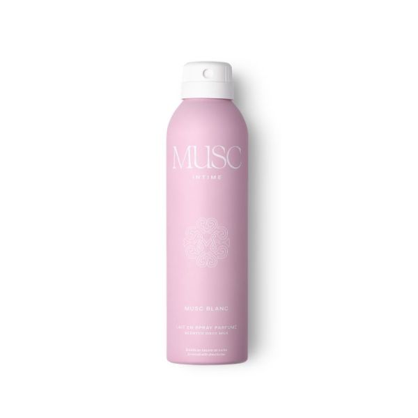 Musc Intime Musc Blanc Lait en Spray Parfumé 200 ml - Lait corporel hydratant au beurre de karité
