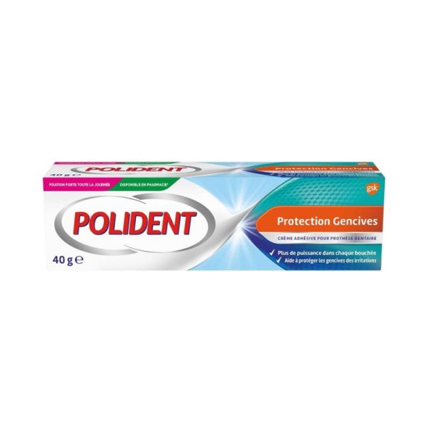 Polident Protection Gencives Crème Adhésive Pour Prothèse Dentaire - 40g