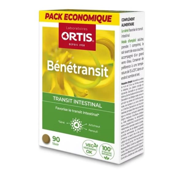 Ortis Bénétransit Ecopack 90 comprimés - Solution naturelle à base de séné pour favoriser le transit intestinal