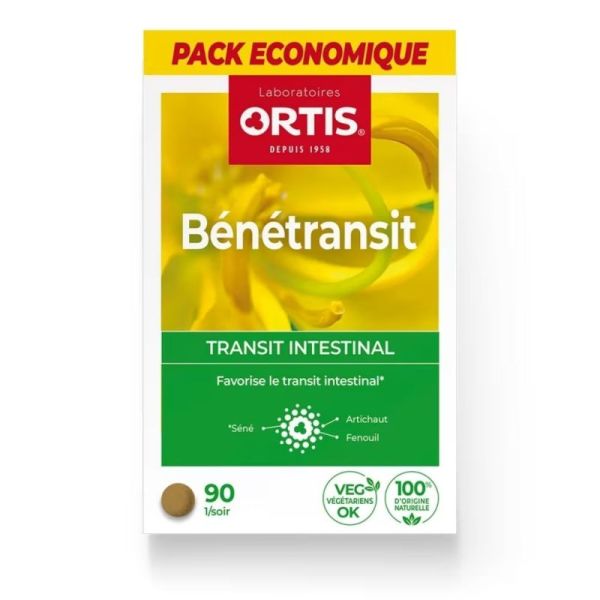 Ortis Bénétransit Ecopack 90 comprimés - Solution naturelle à base de séné pour favoriser le transit intestinal