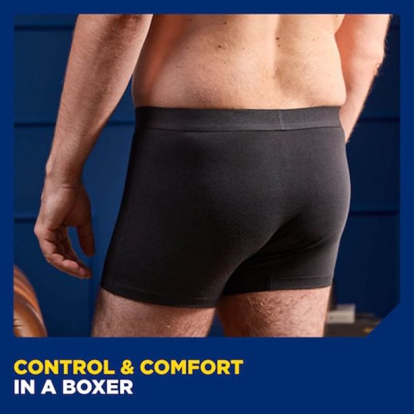 TENA Men Protective Boxer - Taille L - 1 Boxer Lavable Noir - Pour Homme Fuites Urinaires Légères
