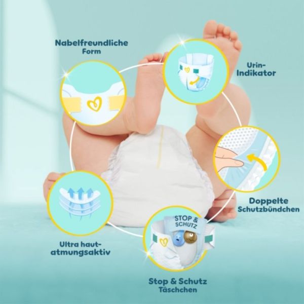 Pampers Premium Protection - Taille 1 (2-5kg) - 24 couches