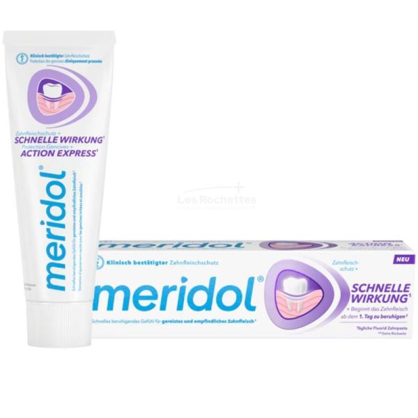 Meridol Express Action Dentifrice Gencives Sensibles - 75ml - Apaise rapidement, protège durablement