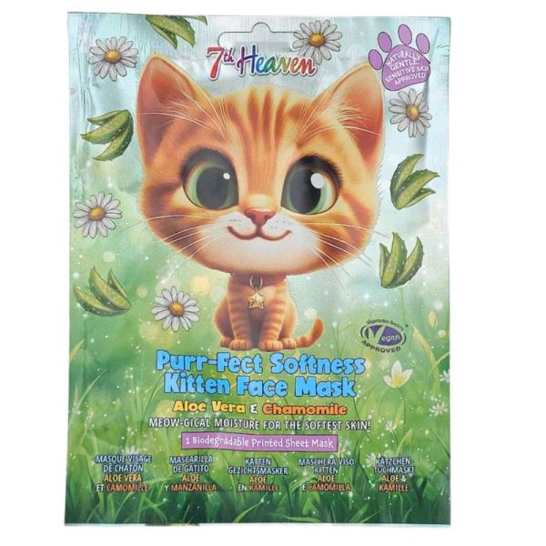 7th Heaven Masque Visage Chaton Aloe Vera et Camomille 1 Masque – Apaise et adoucit la peau