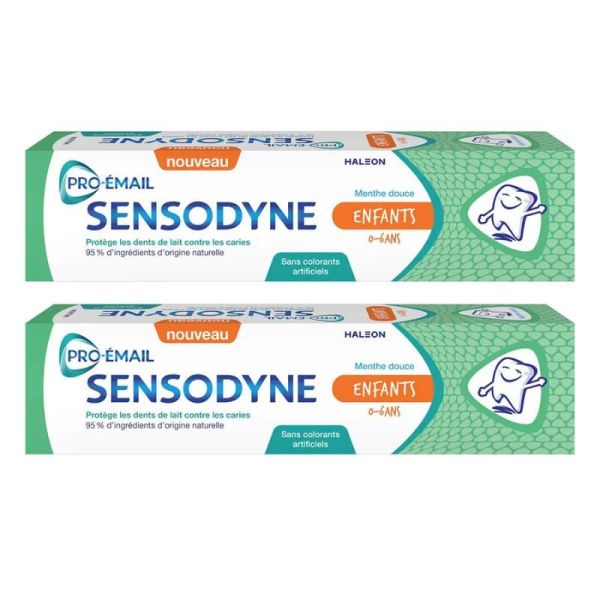 Sensodyne Pro-Email Dentifrice Enfants 0 à 6 Ans Menthe Douce - 2 x 50ml