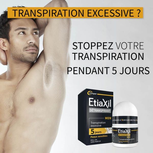 Etiaxil Détranspirant Men Peaux Sensibles Roll-on - Lot de 2 x 15ml