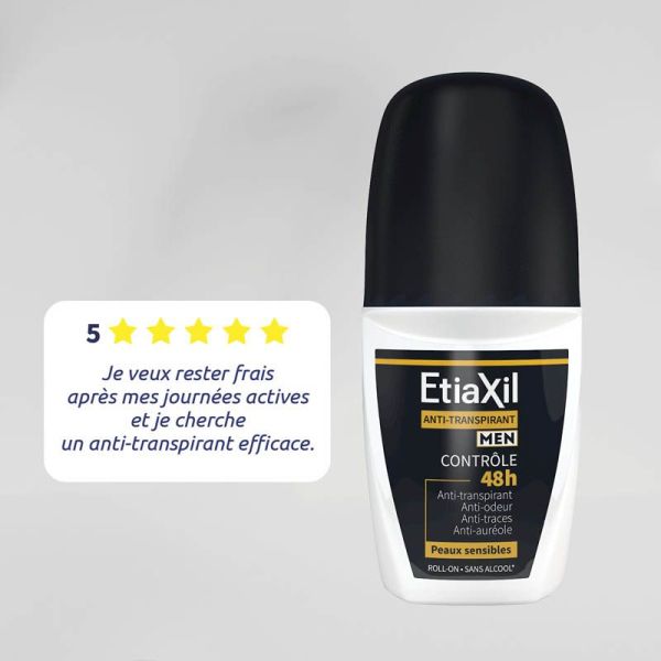 Etiaxil Men Anti-Transpirant Contrôle 48h Roll-On - Lot de 2 x 150ml