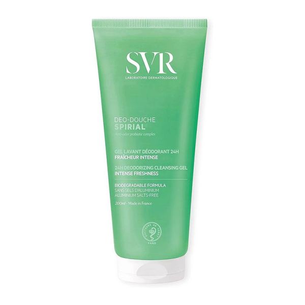 SVR Spirial Déo-Douche Gel Lavant Déodorant 24H - 200 ml - Visage, Corps, Cheveux, Hygiène Intime