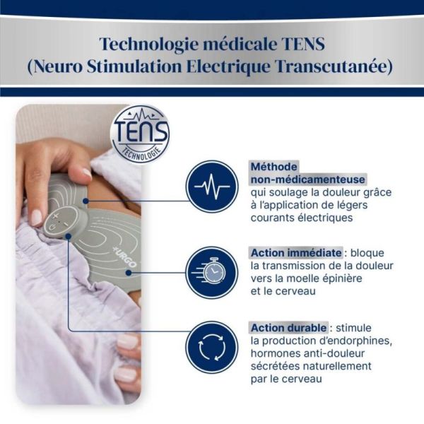UrgoGyn Patch Électrothérapie - Règles douloureuses, douleurs pelviennes, endométriose, rechargeable