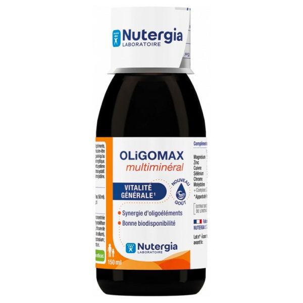 Nutergia Olligomax Multiminéral - Association Complète d'Oligo-Éléments - 150 ml