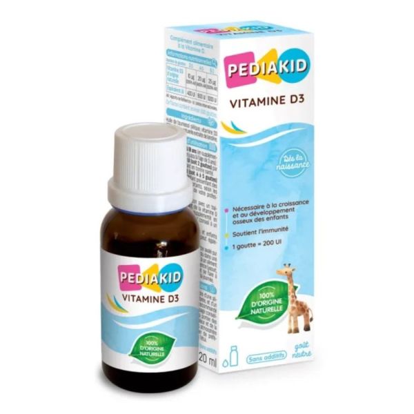 Pédiakid Vitamine D3 200 UI 20 ml – Capital osseux et immunité